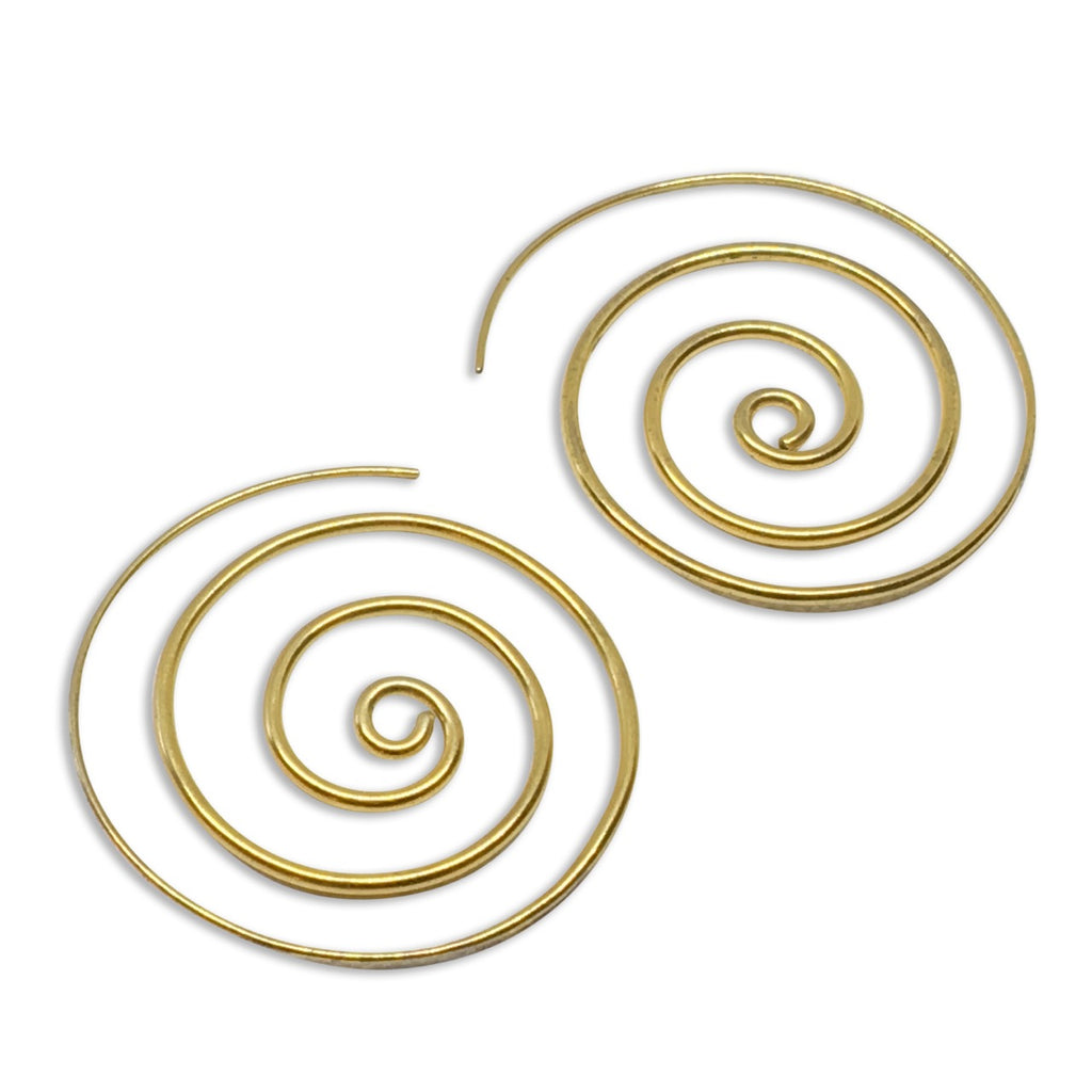 Gold spiral hoops