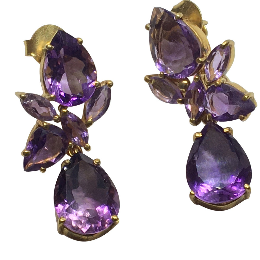 Amethyst pear and marquise earrings