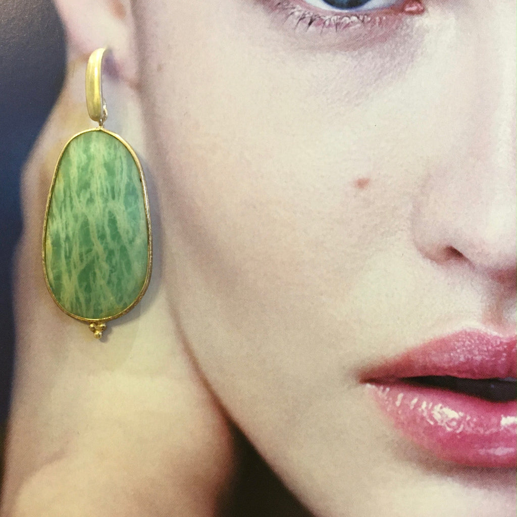 Amazonite silver earrings