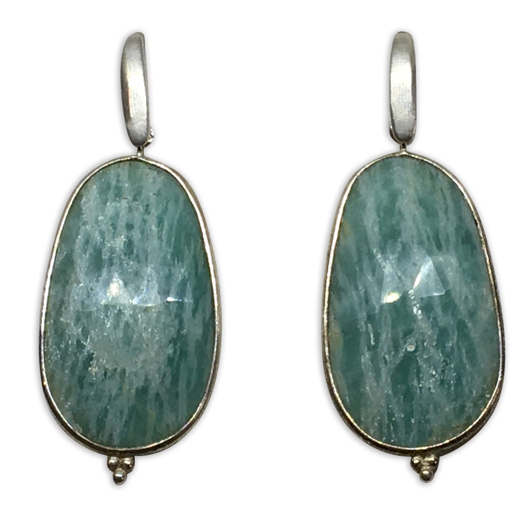 Amazonite silver earrings