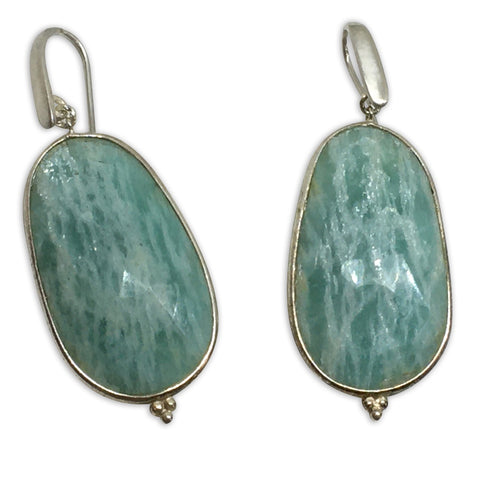 Amazonite silver earrings