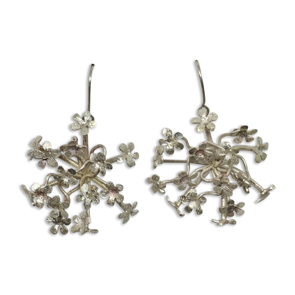 Spring flowers silver earrings