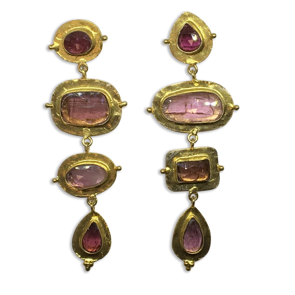 Mismatched pink tourmaline earrings
