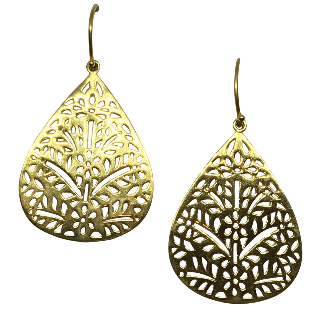 Polished gold cut out earrings