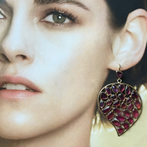 Pink tourmaline mango earrings