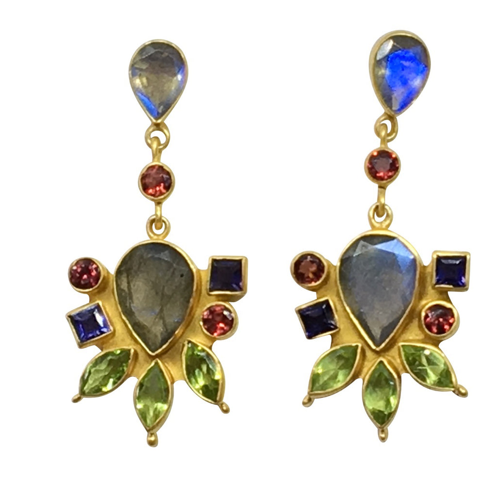 "Florence" coloured gem earrings