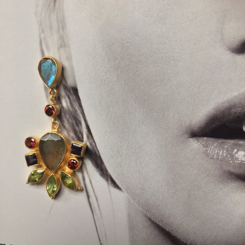 "Florence" coloured gem earrings