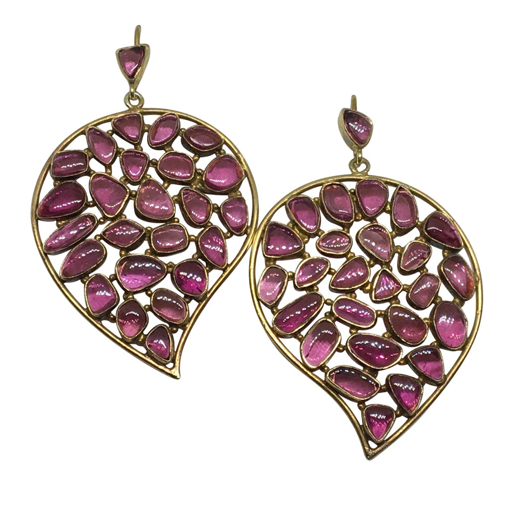 Pink tourmaline mango earrings