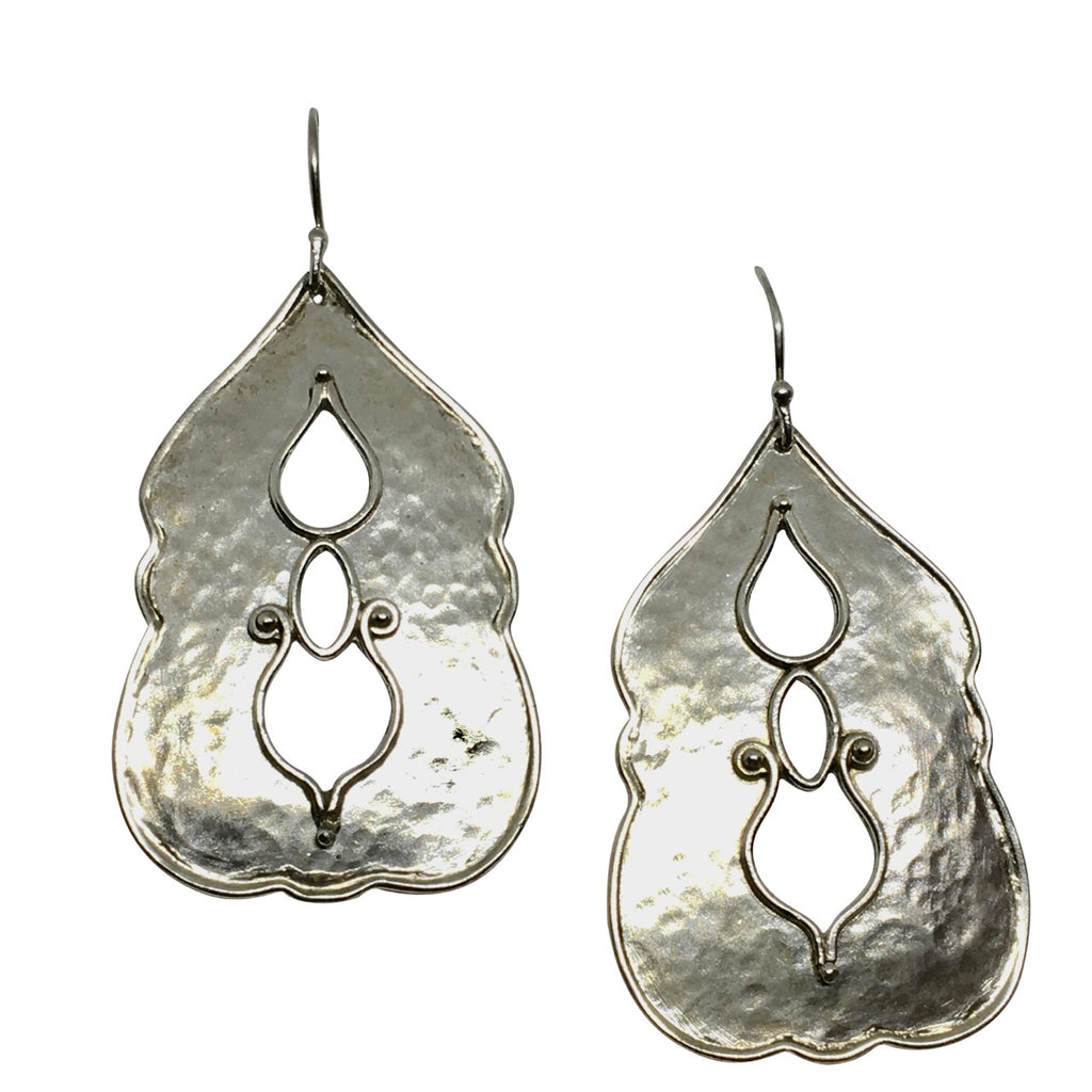 Handmade hammered sterling silver earrings