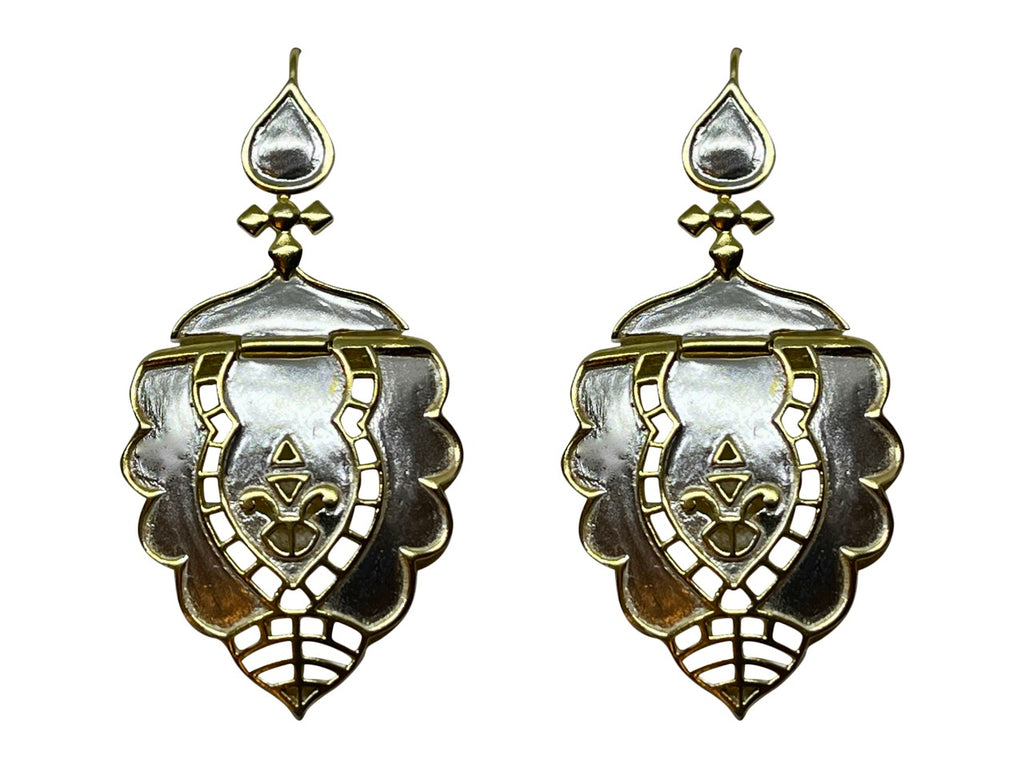 "Casablanca" two tone scalloped earrings