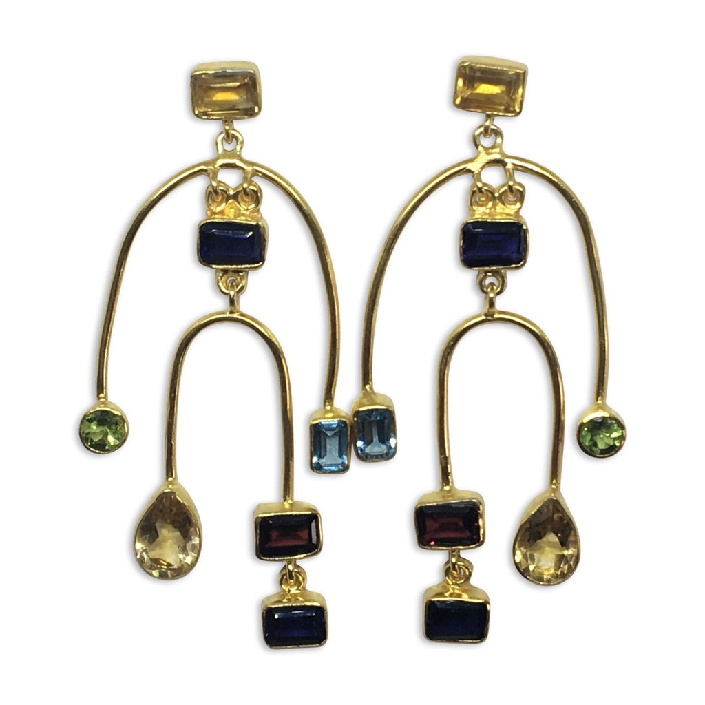 Citrine gem and shape earrings